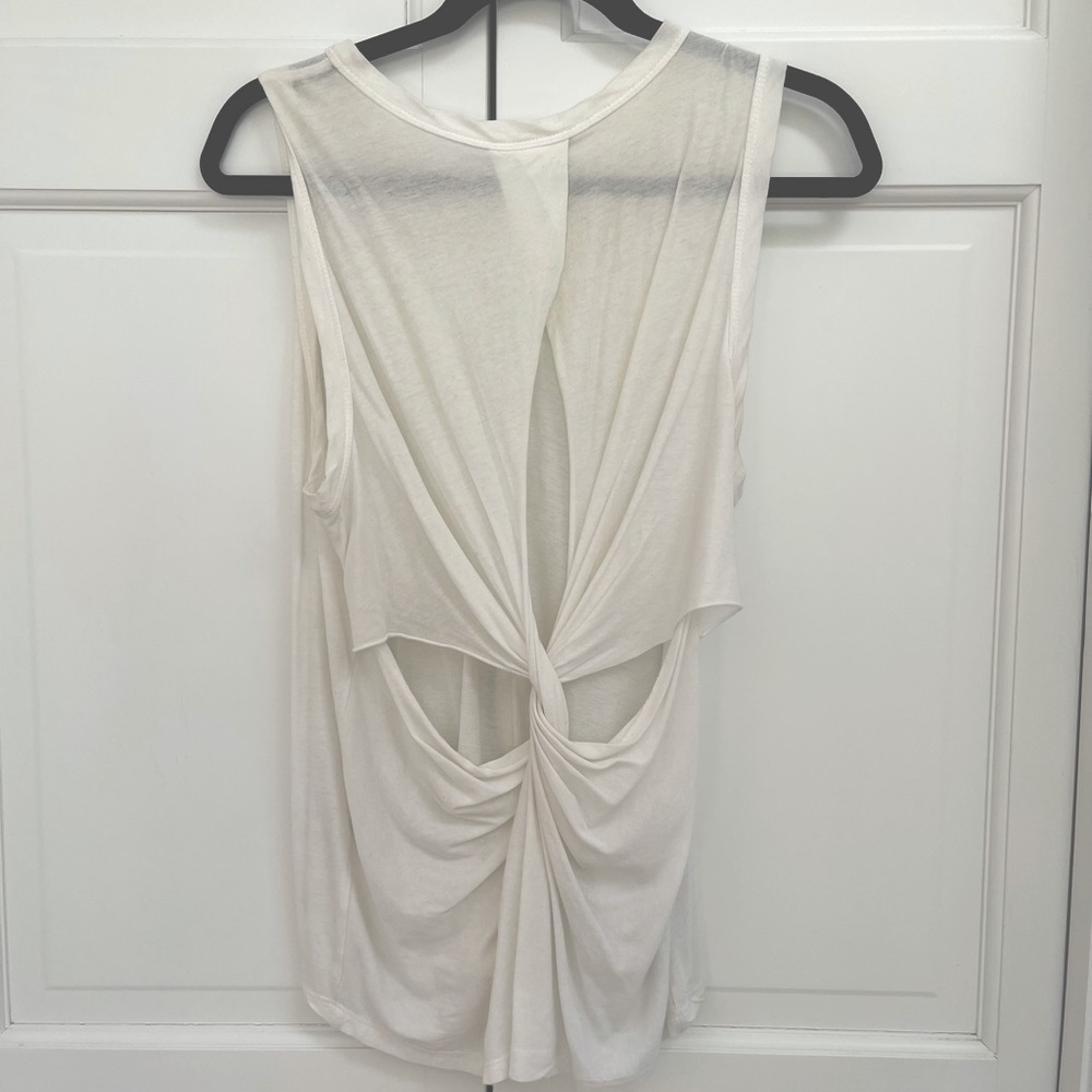 A.L.C Twisted Open Back White Tee